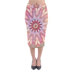Pink Beauty 1 Velvet Midi Pencil Skirt by LW41021