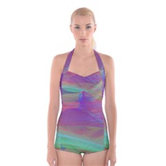 Color Winds Boyleg Halter Swimsuit  by LW41021