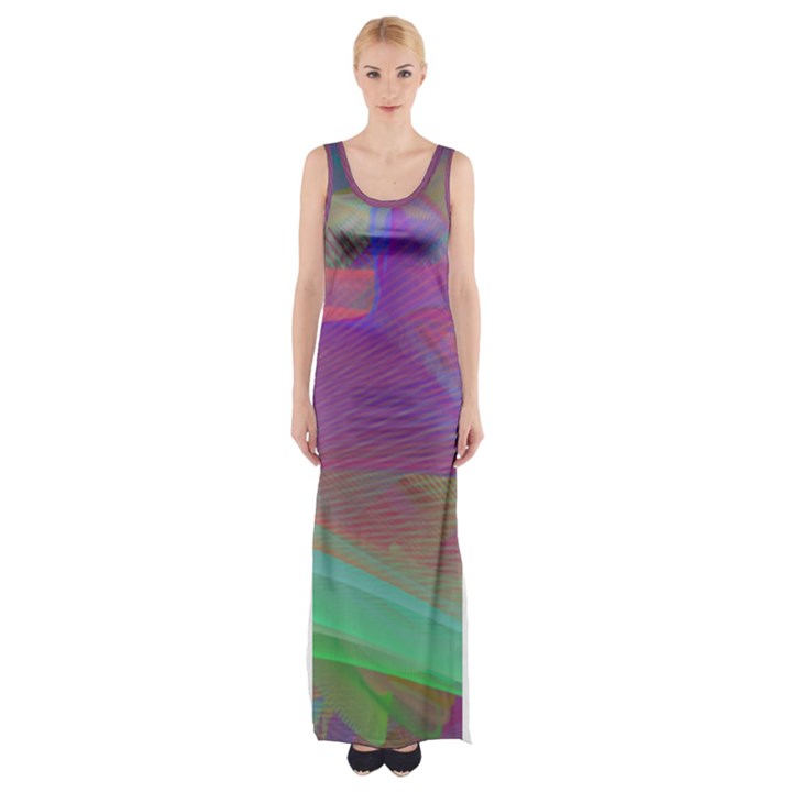 Color Winds Thigh Split Maxi Dress