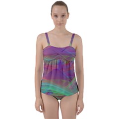 Color Winds Twist Front Tankini Set by LW41021