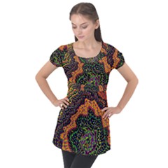 Goghwave Puff Sleeve Tunic Top by LW41021