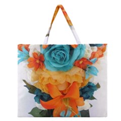 Spring Flowers Zipper Large Tote Bag by LW41021