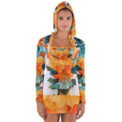Spring Flowers Long Sleeve Hooded T-shirt by LW41021