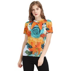 Spring Flowers Women s Short Sleeve Rash Guard by LW41021