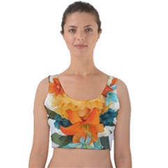 Spring Flowers Velvet Crop Top by LW41021