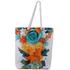 Spring Flowers Full Print Rope Handle Tote (large) by LW41021