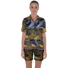 Sea Of Wonder Satin Short Sleeve Pajamas Set by LW41021