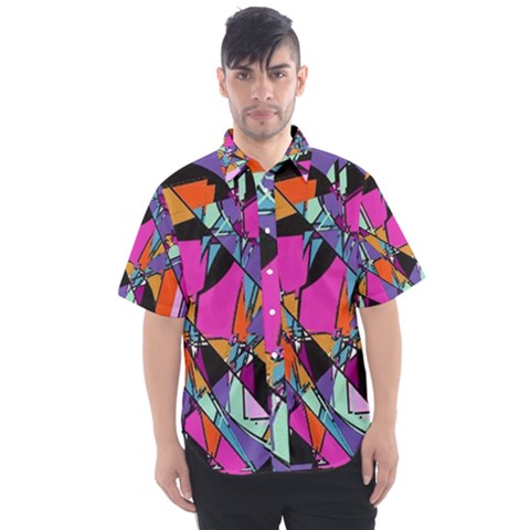 Abstract  Men s Short Sleeve Shirt by LW41021