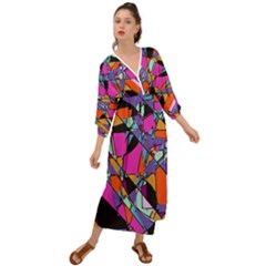 Abstract  Grecian Style  Maxi Dress