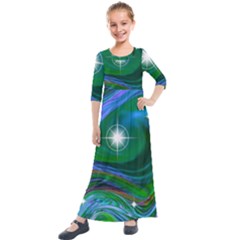 Night Sky Kids  Quarter Sleeve Maxi Dress