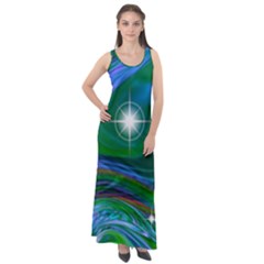 Night Sky Sleeveless Velour Maxi Dress