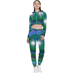 Night Sky Cropped Zip Up Lounge Set by LW41021