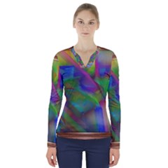 Prisma Colors V-neck Long Sleeve Top by LW41021