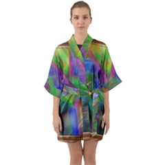 Prisma Colors Half Sleeve Satin Kimono 