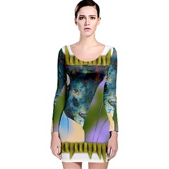 Jungle Lion Long Sleeve Velvet Bodycon Dress by LW41021