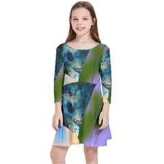 Jungle Lion Kids  Quarter Sleeve Skater Dress by LW41021