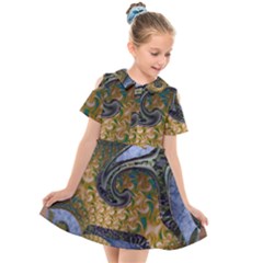 Sea Of Wonder Kids  Short Sleeve Shirt Dress by LW41021