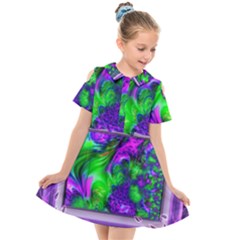 Feathery Winds Kids  Short Sleeve Shirt Dress by LW41021