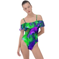 Feathery Winds Frill Detail One Piece Swimsuit by LW41021