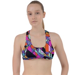 Abstract Criss Cross Racerback Sports Bra by LW41021