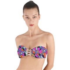 Abstract Twist Bandeau Bikini Top by LW41021