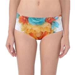 Spring Flowers Mid-waist Bikini Bottoms by LW41021