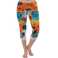 Spring Flowers Capri Yoga Leggings by LW41021