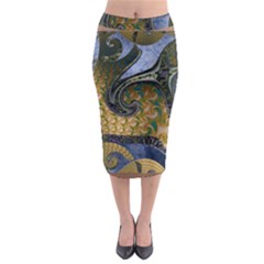 Sea Of Wonder Midi Pencil Skirt by LW41021