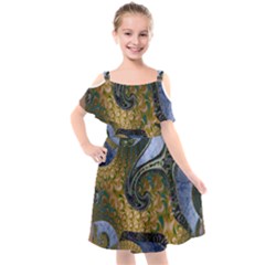 Sea Of Wonder Kids  Cut Out Shoulders Chiffon Dress by LW41021