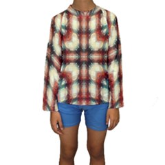 Royal Plaid Kids  Long Sleeve Swimwear by LW41021