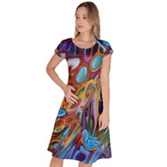 Colored Summer Classic Short Sleeve Dress by Galinka