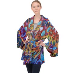 Colored Summer Long Sleeve Velvet Kimono  by Galinka