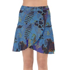 Undersea Wrap Front Skirt