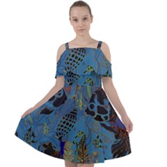 Undersea Cut Out Shoulders Chiffon Dress by PollyParadise