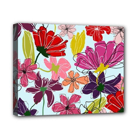 Flower Pattern Canvas 10  X 8  (stretched)