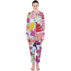 Flower Pattern Hooded Jumpsuit (ladies)  by Galinka