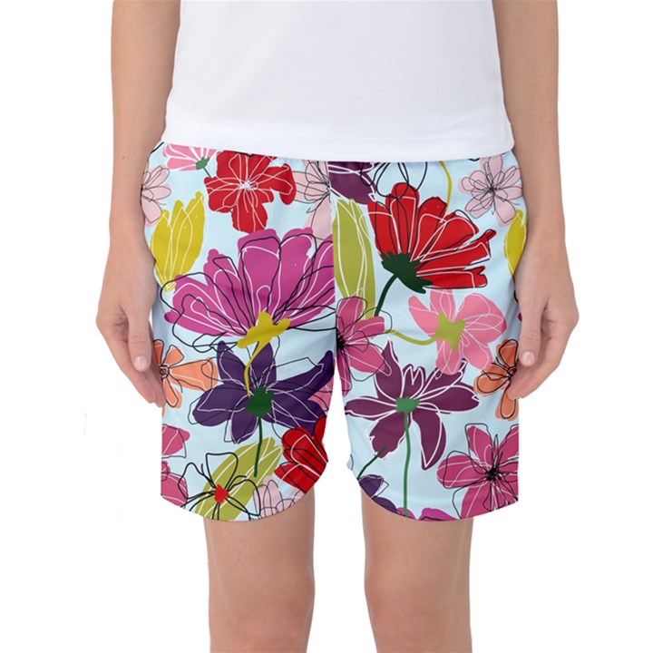 Flower pattern Women s Basketball Shorts