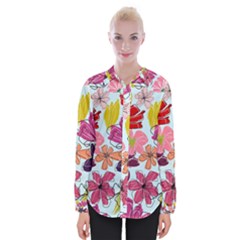 Flower Pattern Womens Long Sleeve Shirt