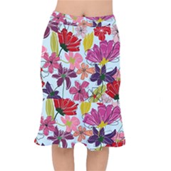 Flower Pattern Short Mermaid Skirt by Galinka