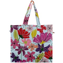 Flower Pattern Canvas Travel Bag