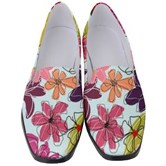 Flower Pattern Women s Classic Loafer Heels by Galinka
