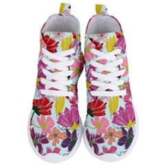 Flower Pattern Women s Lightweight High Top Sneakers by Galinka