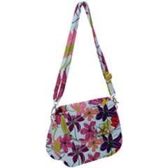 Flower Pattern Saddle Handbag by Galinka