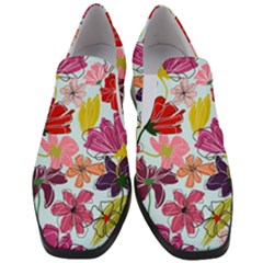 Flower Pattern Women Slip On Heel Loafers