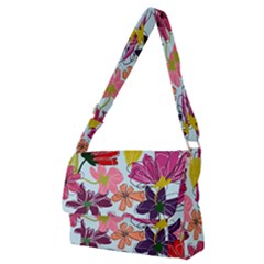 Flower Pattern Full Print Messenger Bag (m) by Galinka