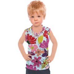 Flower Pattern Kids  Sport Tank Top