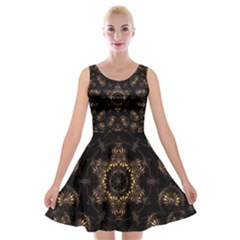 Bronze Age Mandala Velvet Skater Dress by MRNStudios