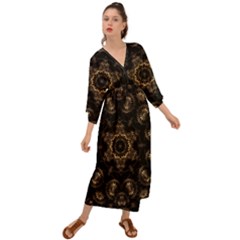 Bronze Age Mandala Grecian Style  Maxi Dress by MRNStudios