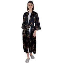 Bronze Age Mandala Maxi Satin Kimono by MRNStudios