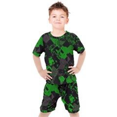 Cyber Camo Kids  Tee And Shorts Set by MRNStudios
